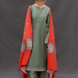 Olive green and Vibrant orange